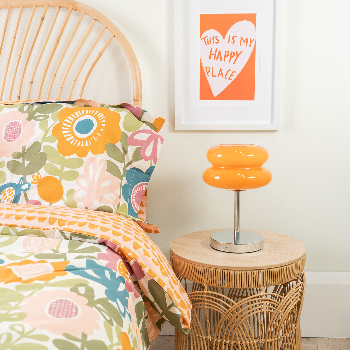 Tameka Rechargeable LED Portable Table Lamp in Orange, SO'HOME