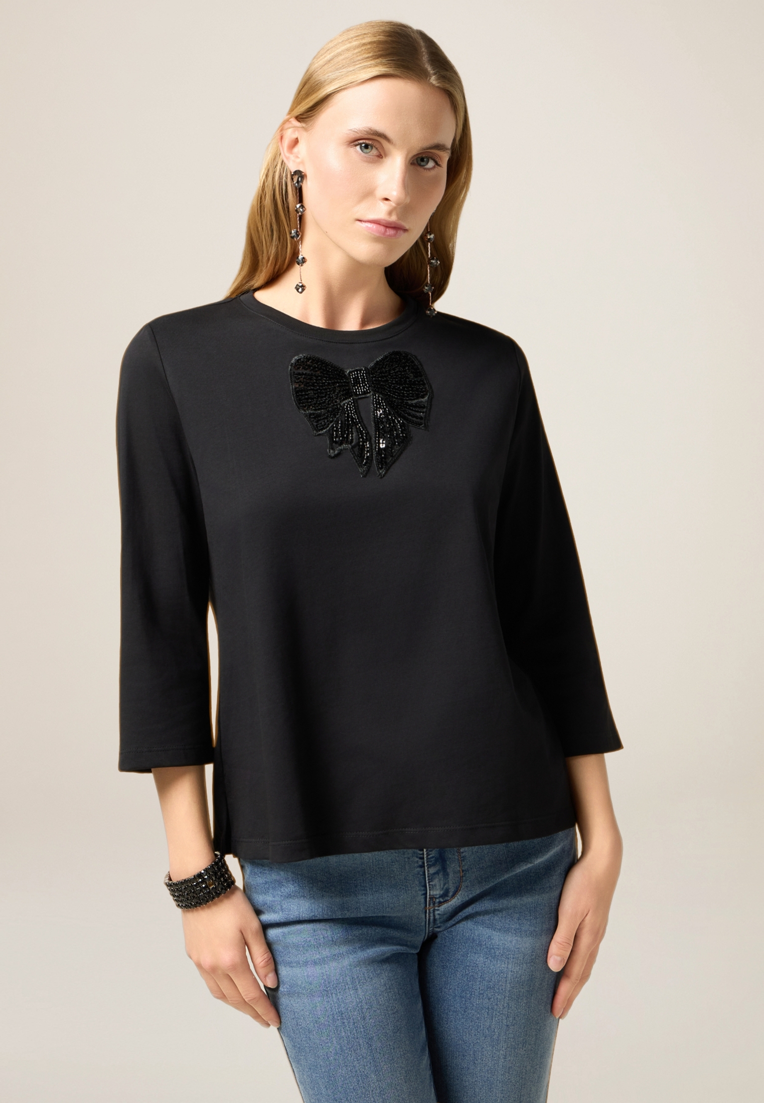 T-shirt avec patch en paillettes, OLTRE