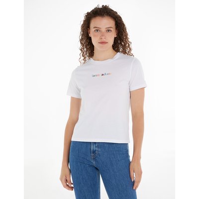 Logo Print Cotton T-Shirt with Short Sleeves TOMMY JEANS