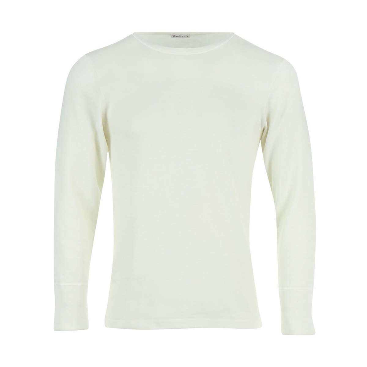 Tee-shirt col V manches longues homme Pur coton Eminence Coton Blanc