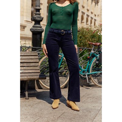 Sonny Velvet Flared Trousers with Patch Pockets LA PETITE ETOILE