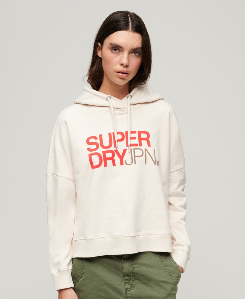 Sweat à capuche droit à logo Sportswear, SUPERDRY