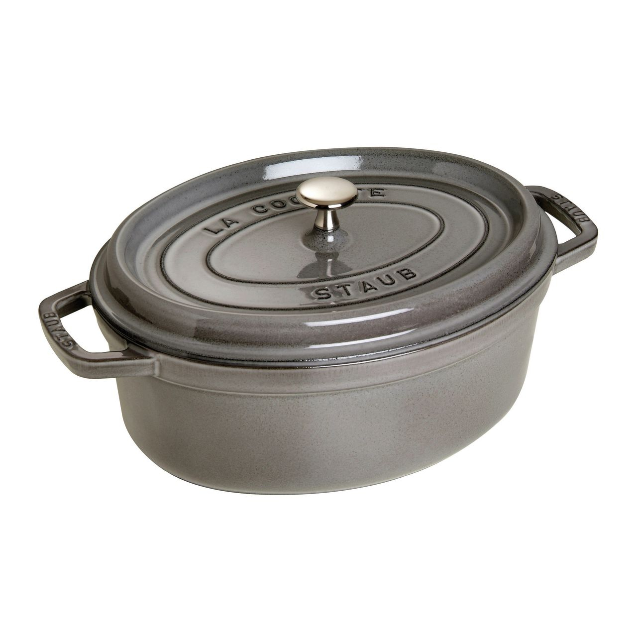 Cocotte ovale 31 cm Gris graphite, STAUB