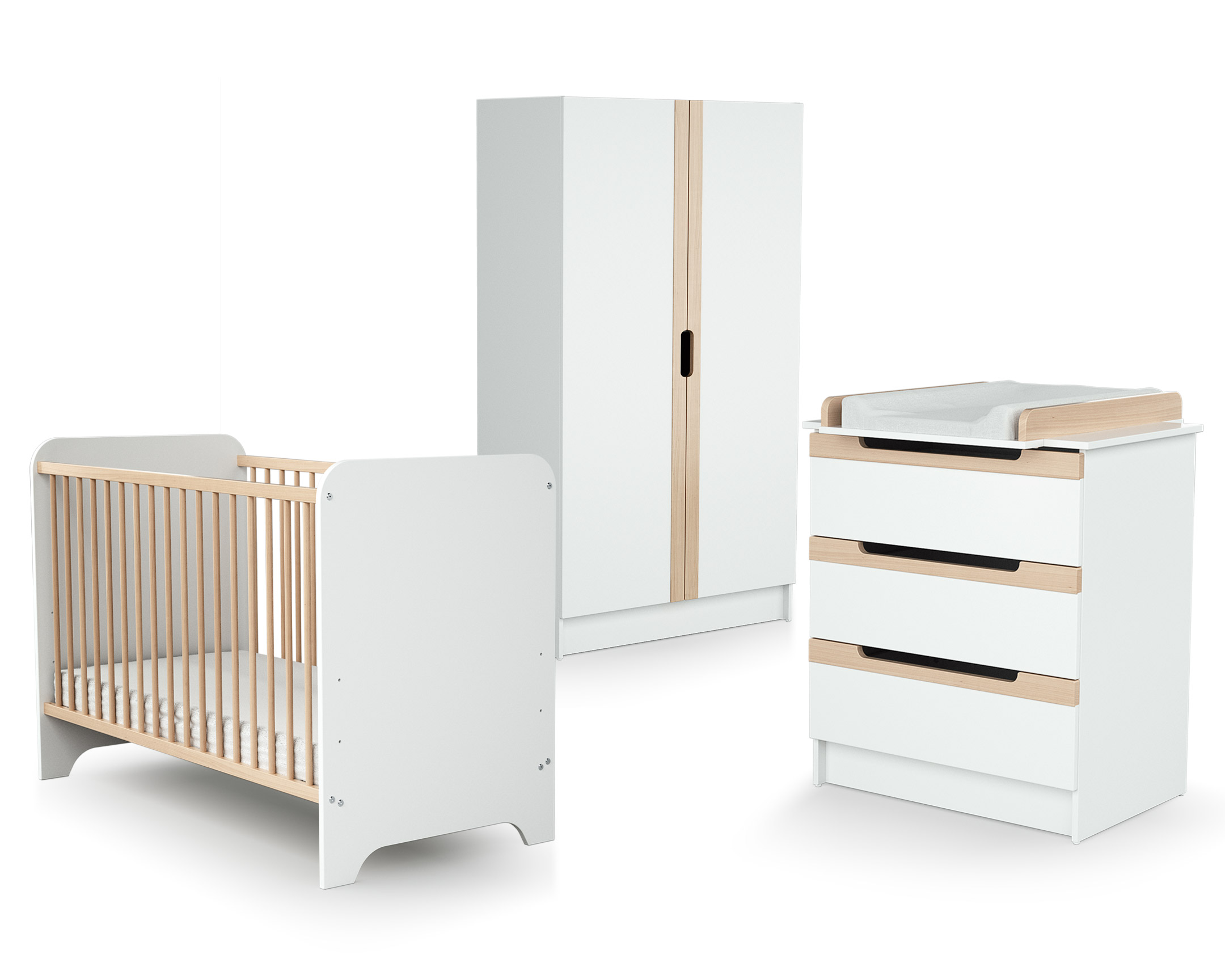 Chambre bébé lit, commode à langer et armoire en bois CARROUSEL, JURABABY