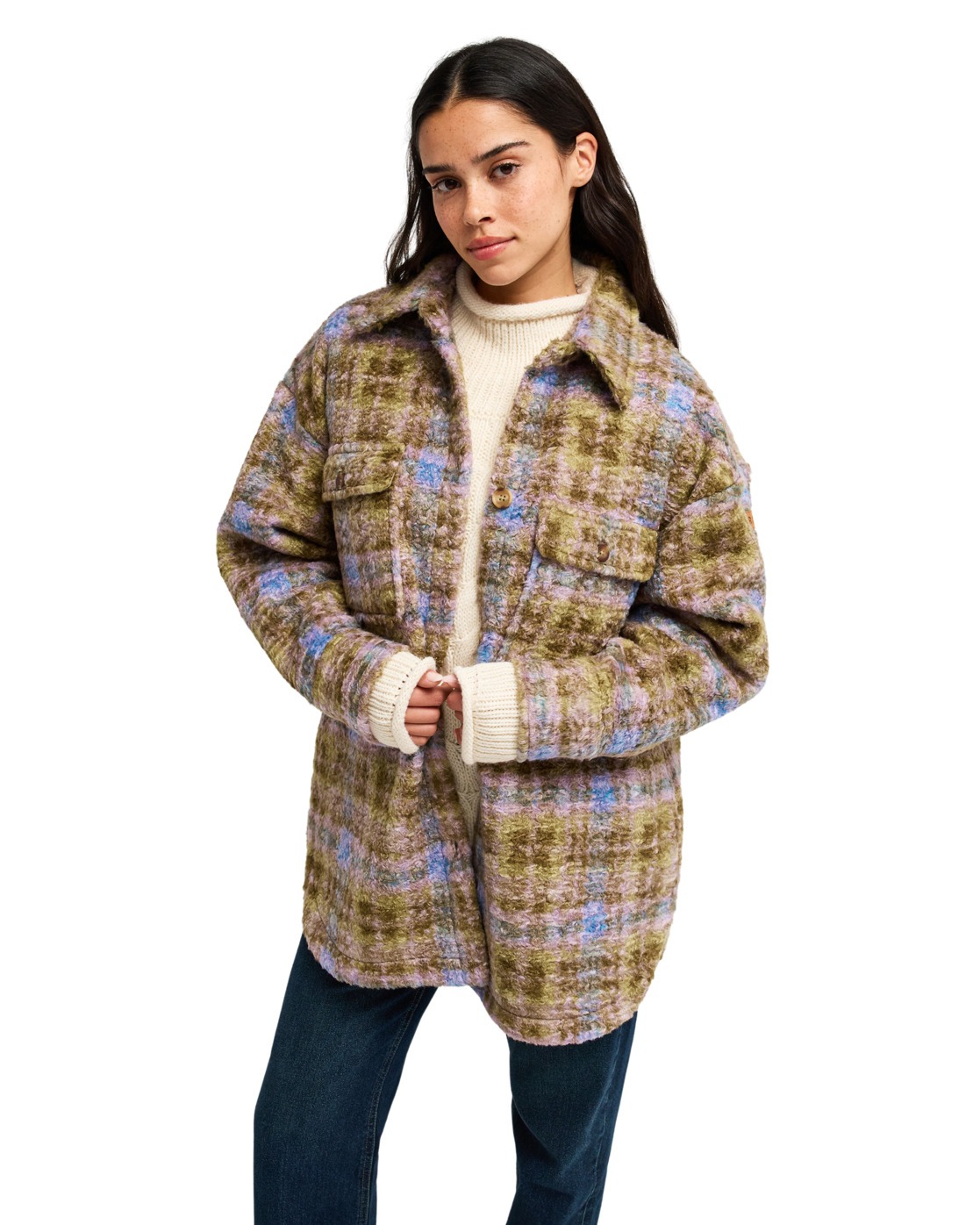 Veste polaire à carreaux OVER AND ABOVE., ROXY