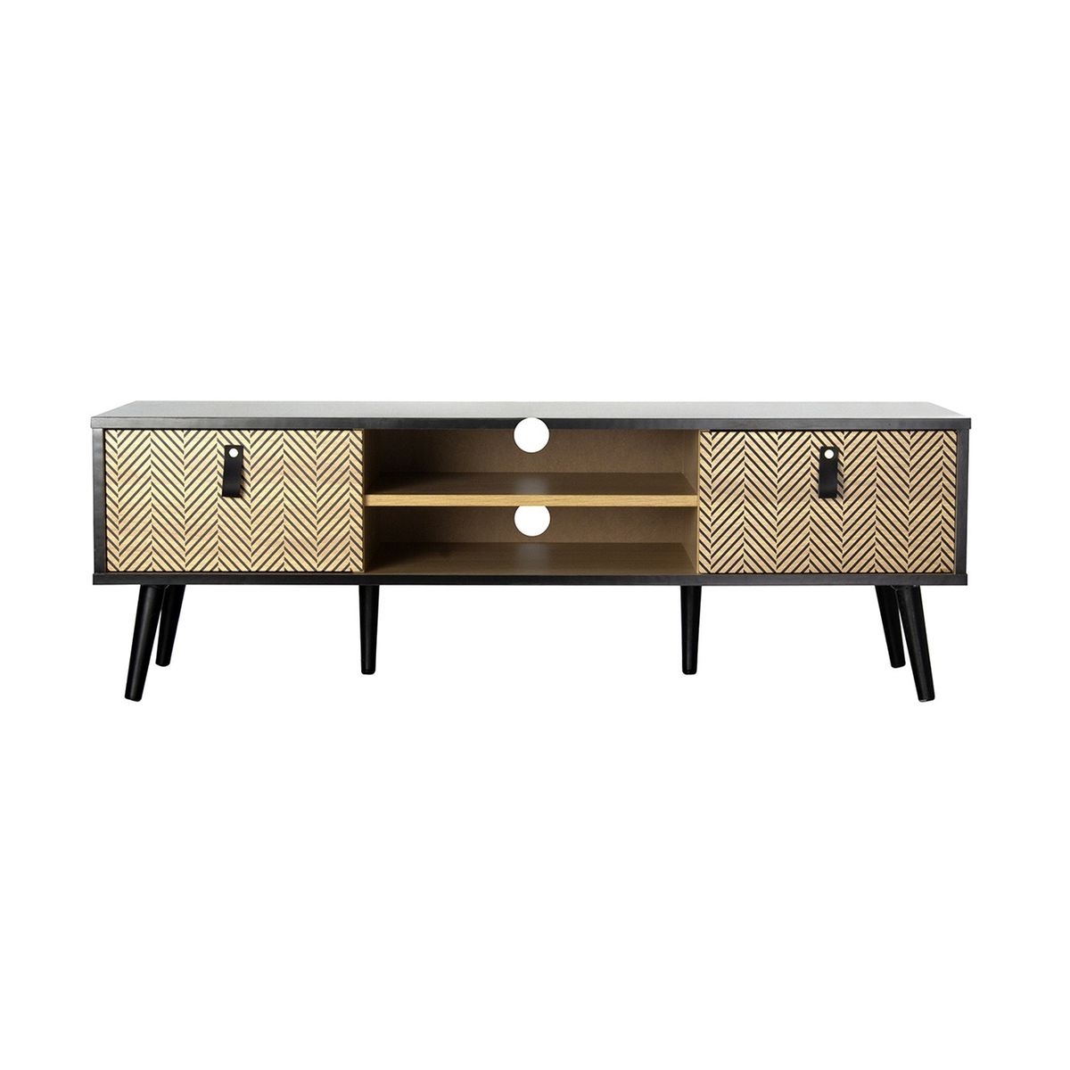 meuble tv contemporain effet bois chelsea