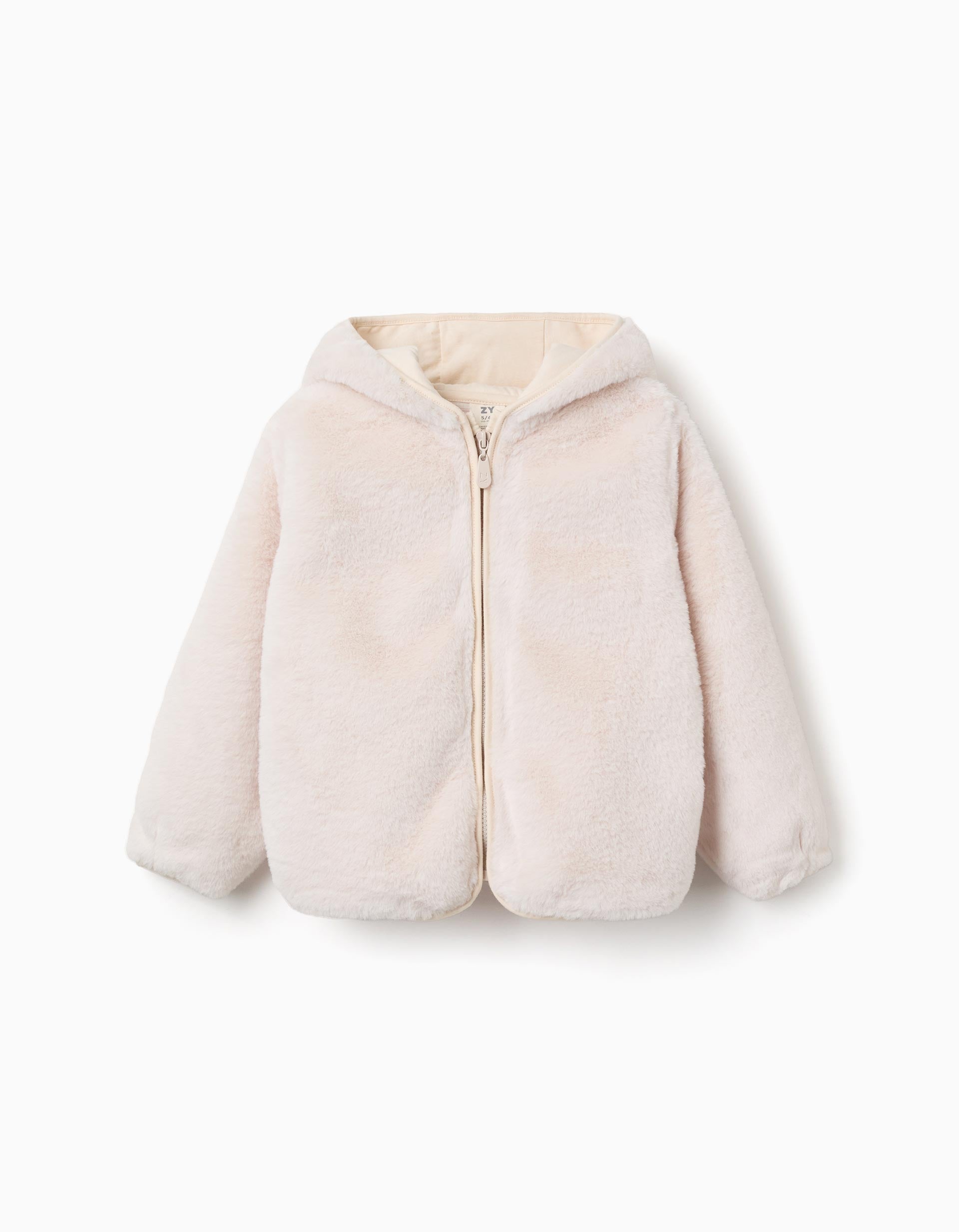 Veste en peluche à capuche et poches, ZIPPY