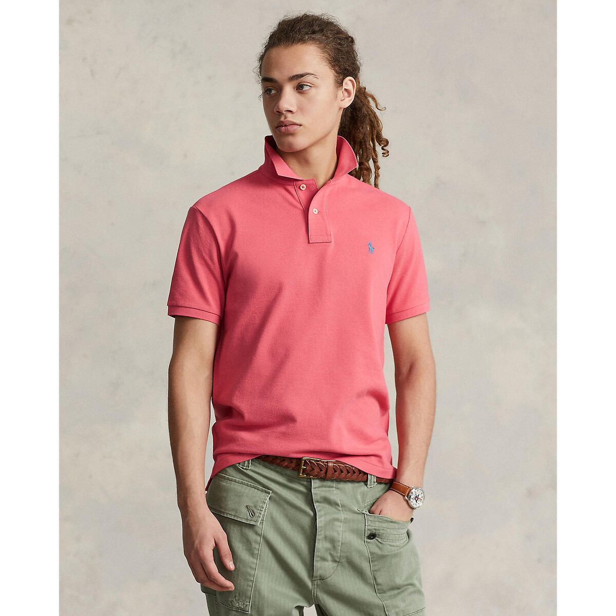 Mens pink polo on sale shirt ralph lauren