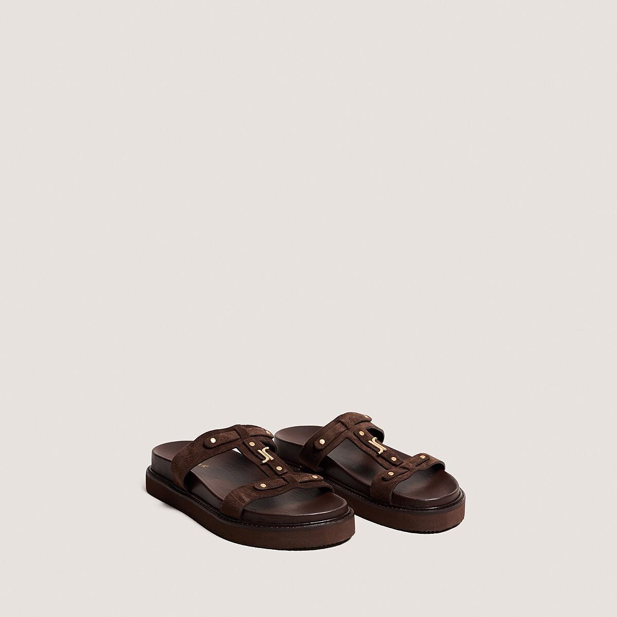 Mules en cuir velours, Luana, JONAK