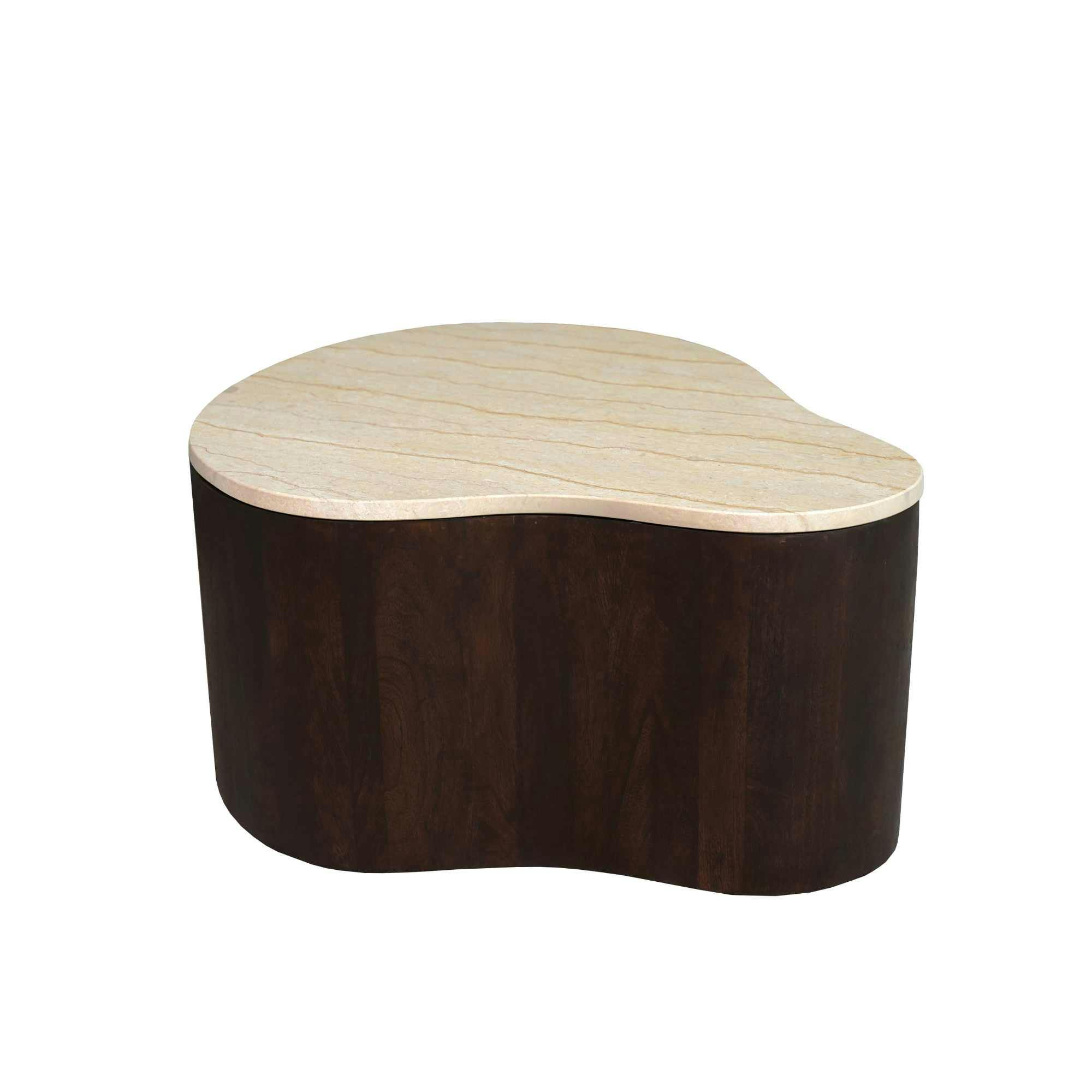 Table basse organique marbre et bois DUOMO, PIER IMPORT