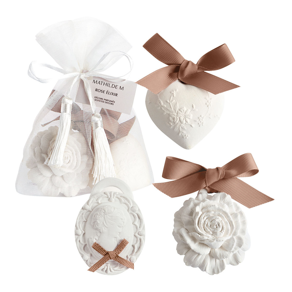 Pochon de 3 décors parfumés - ROSE ÉLIXIR, MATHILDE M
