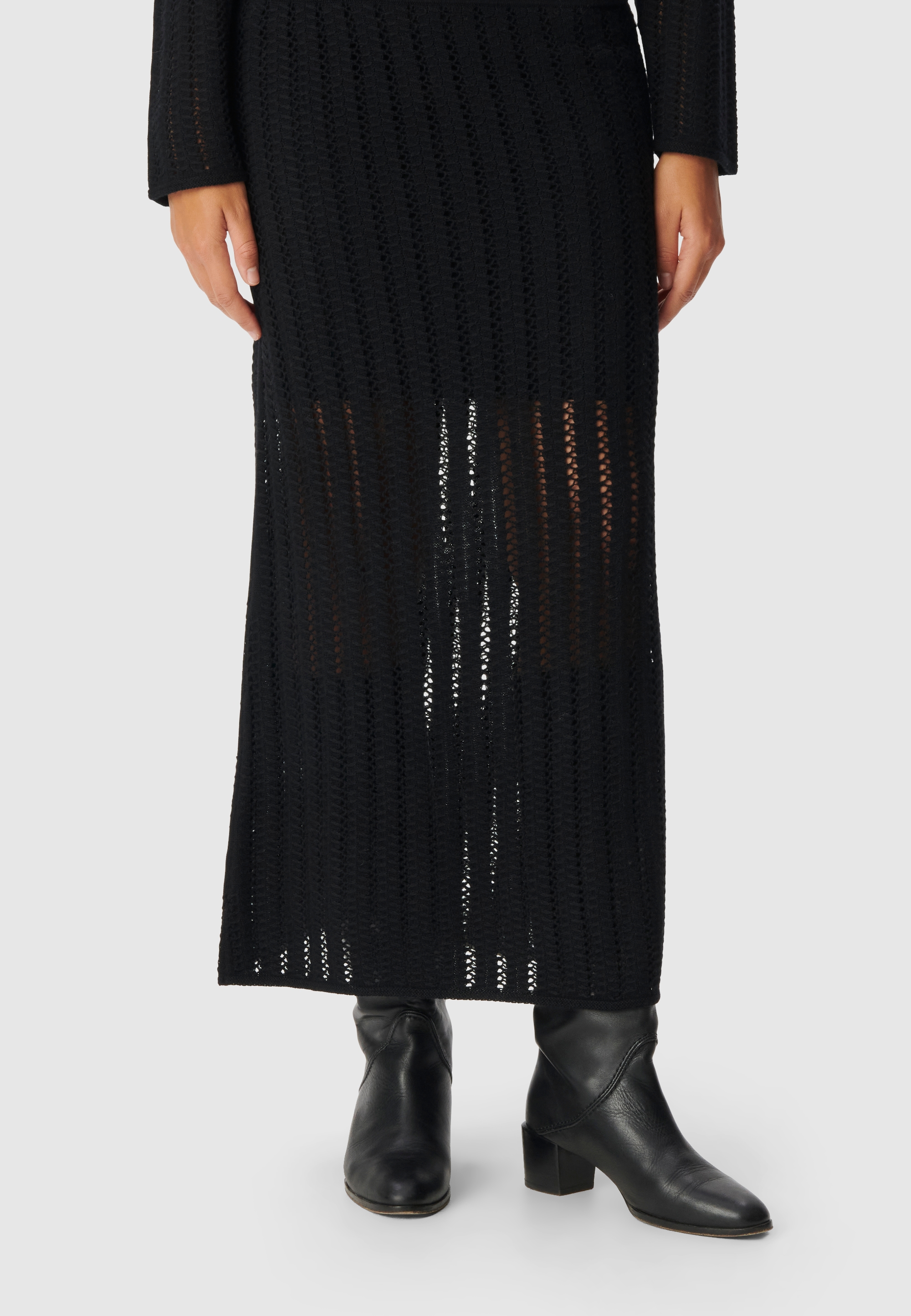 Jupe longue tricot ajouré, IKKS