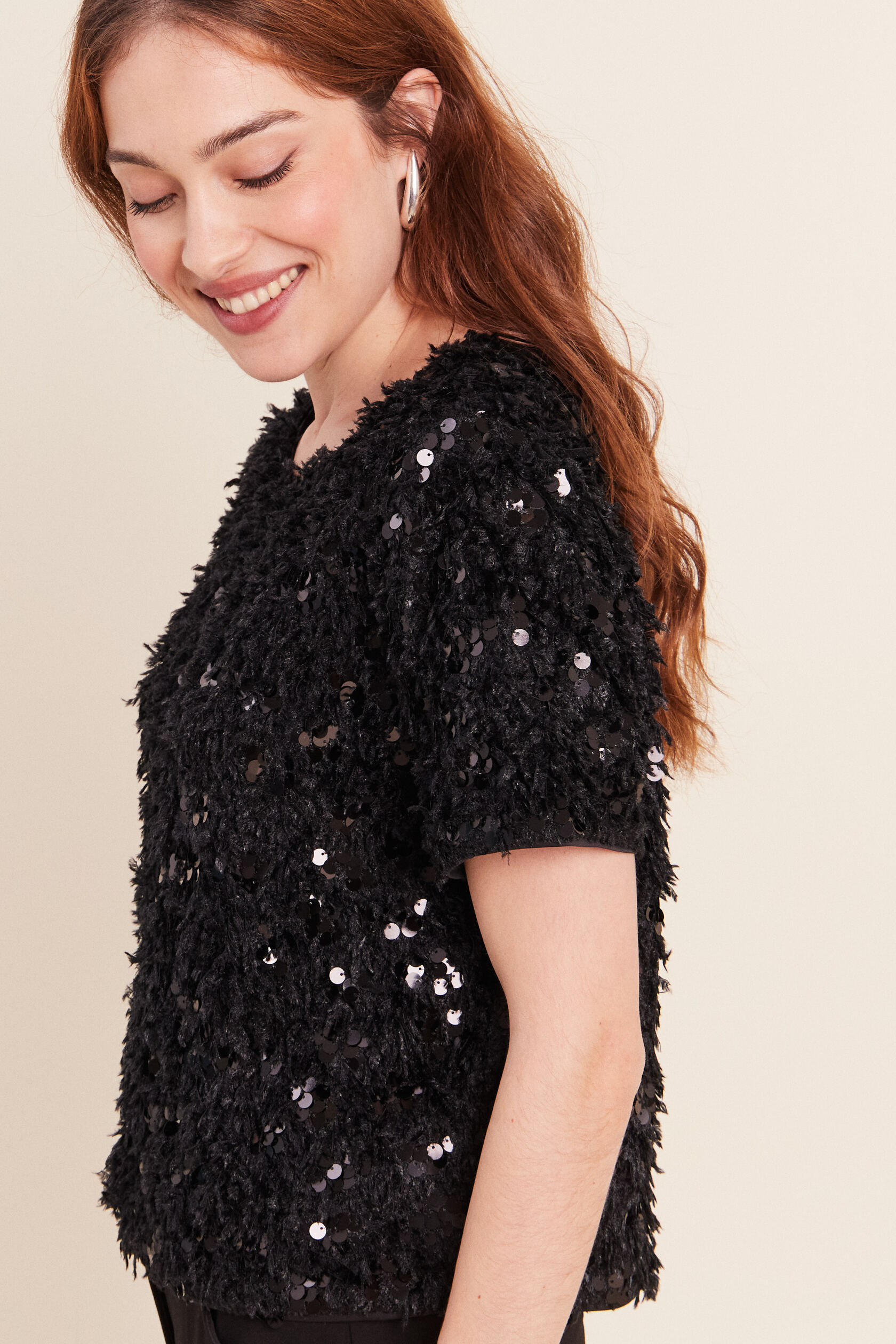 T-shirt à sequins manches courtes, BREAL
