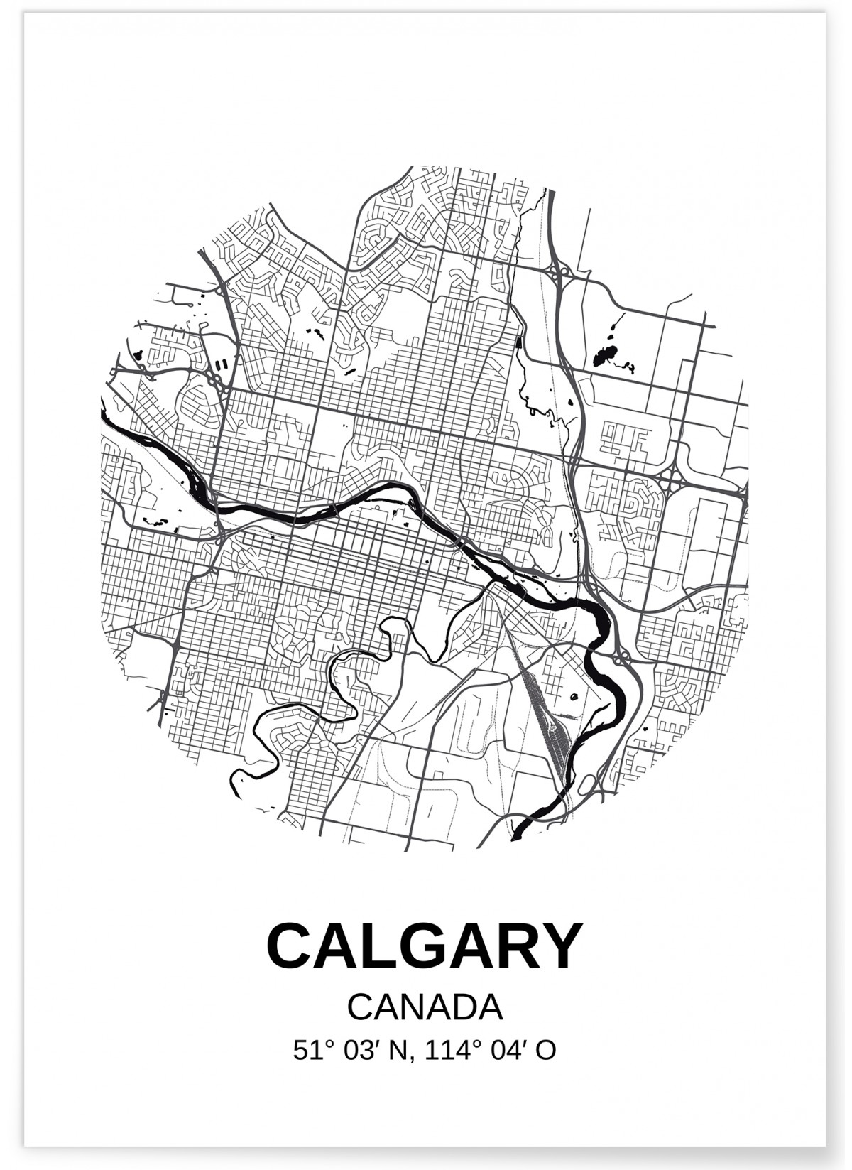 Poster Carte Calgary, L'AFFICHERIE