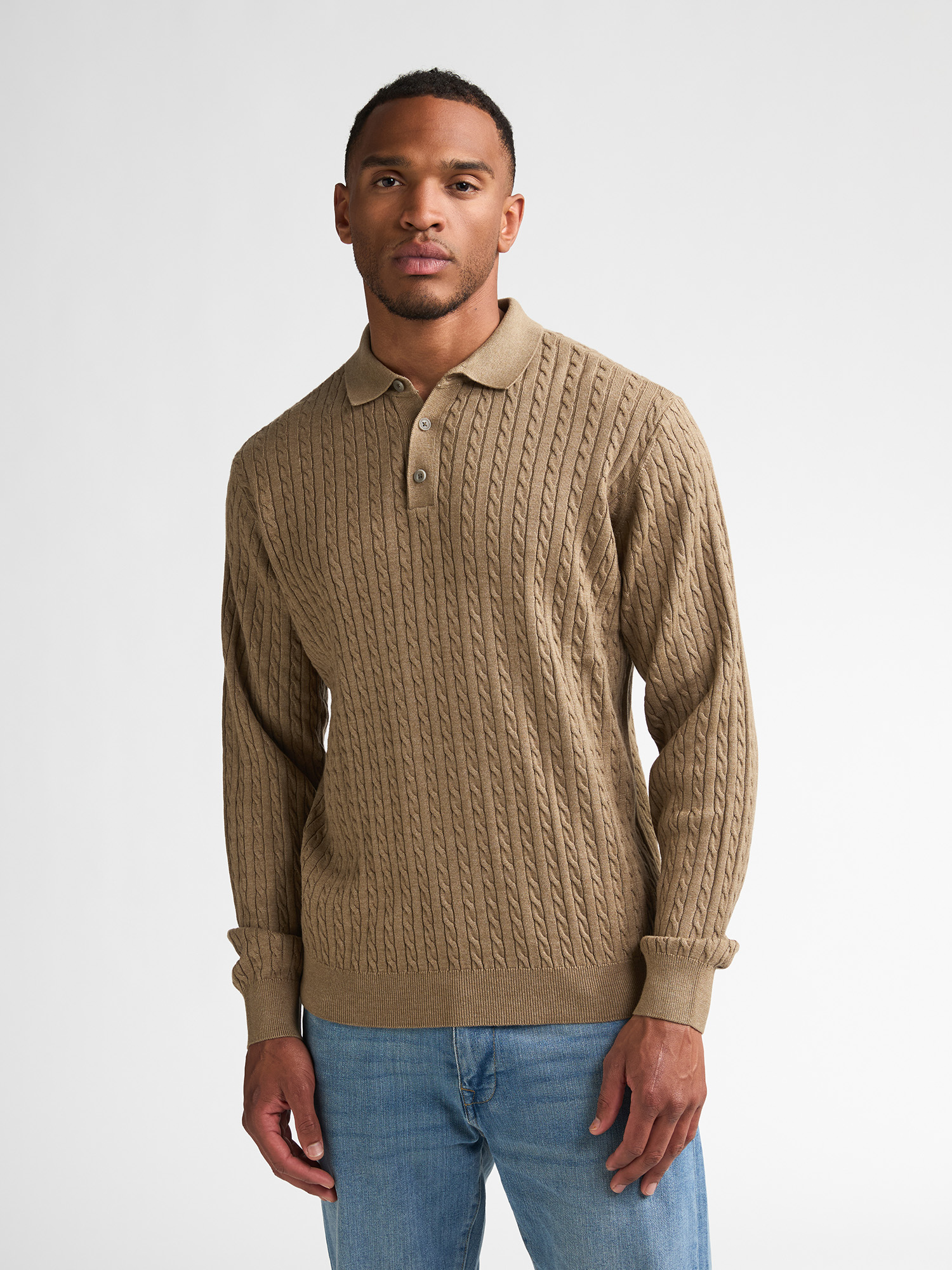Pull Polo en maille à manches longues stonebridge, PETROL INDUSTRIES