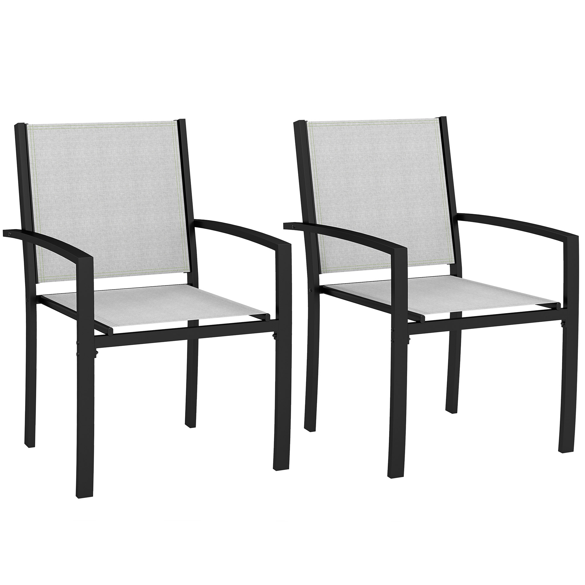 Ensemble de chaises de jardin Acier Gris, OUTSUNNY