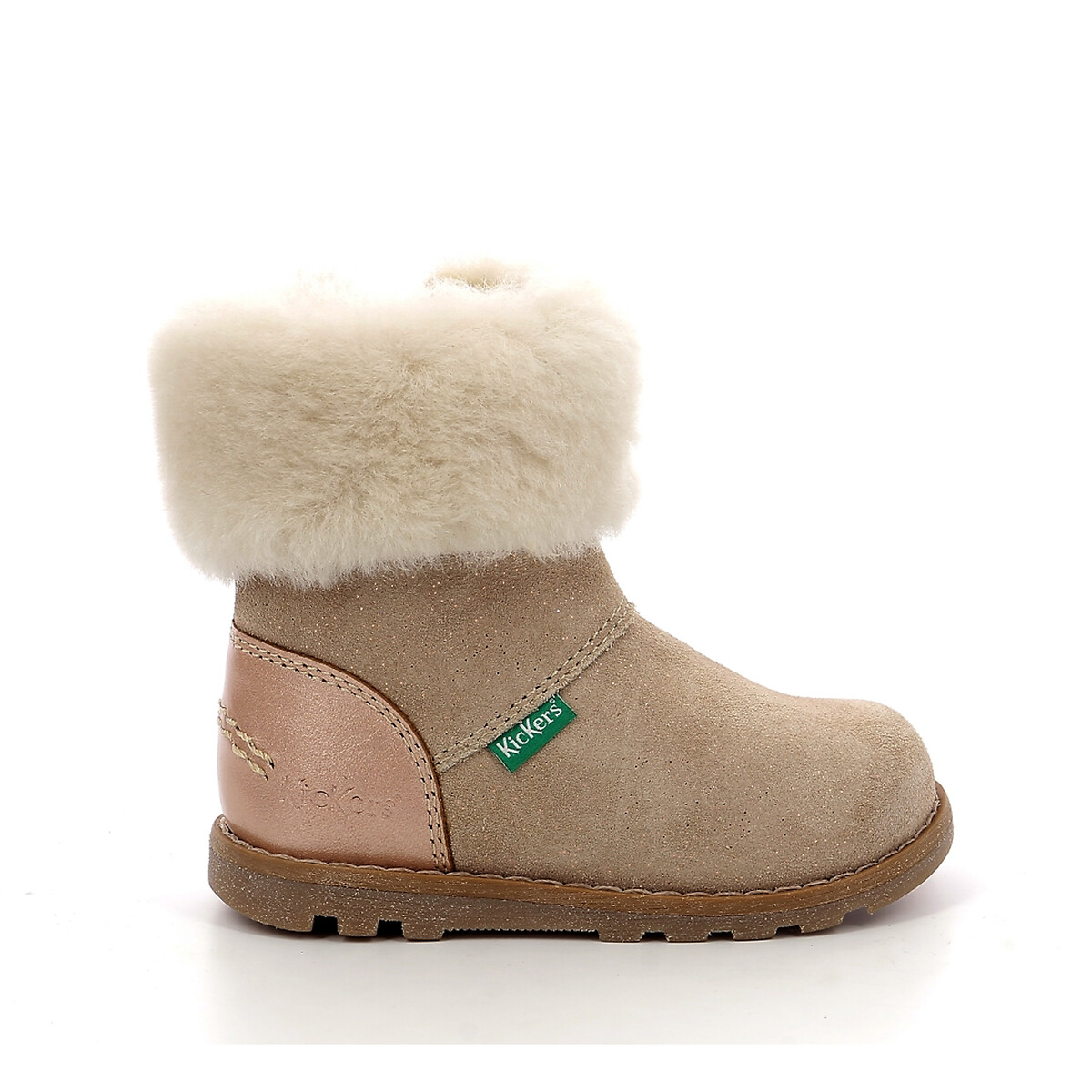 Image of Kids Nonofur Calf Boots in Leather with Faux Fur Lining