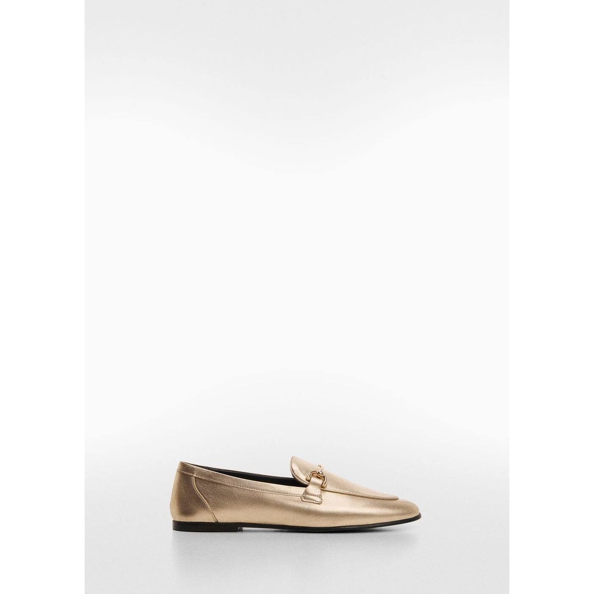 Mocassins cuir d tail m tallique or Mango La Redoute