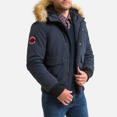 Everest Warm Bomber Jacket with Zip Fastening and Hood SUPERDRY