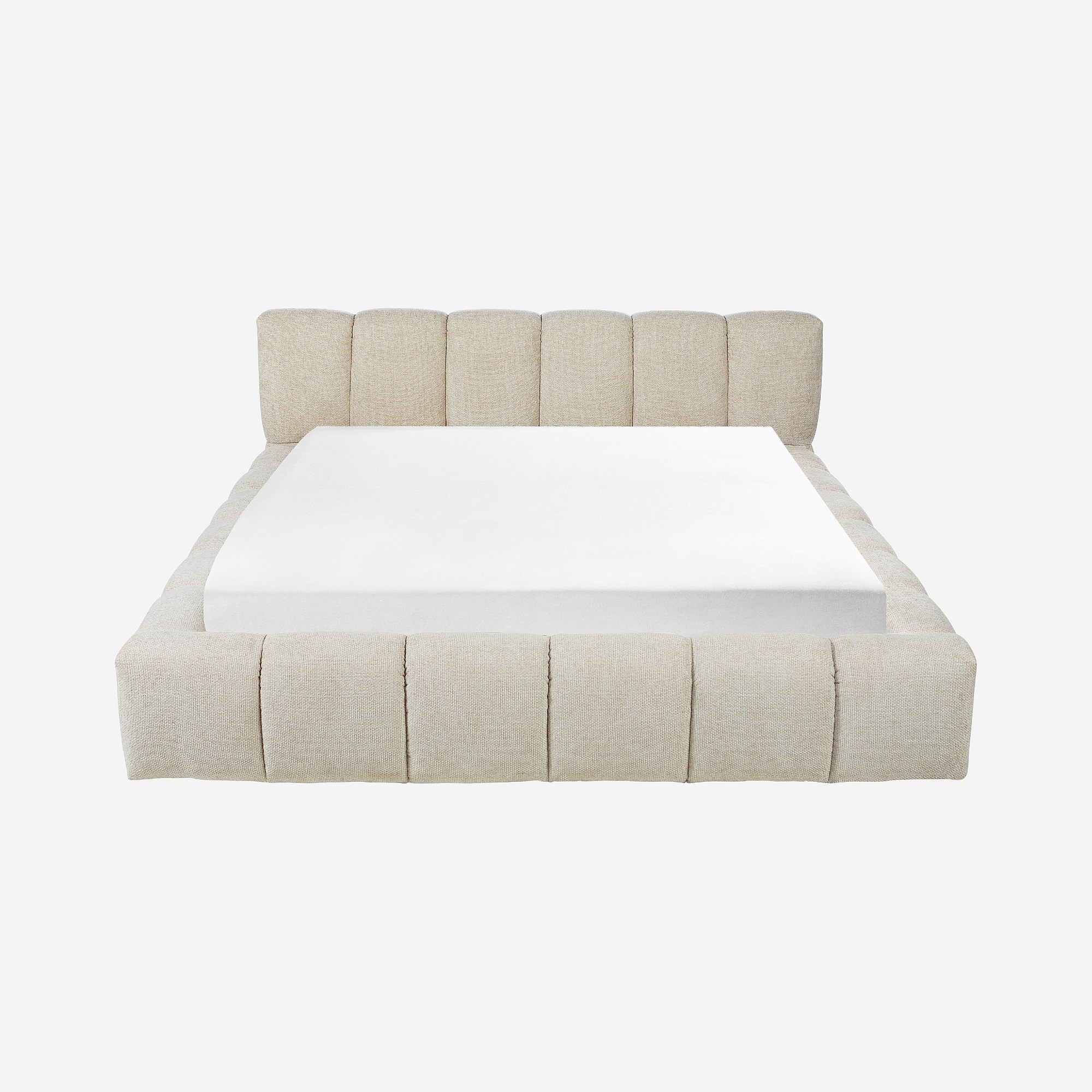 Lit coffre en tissu chenille SETANA, HABITAT