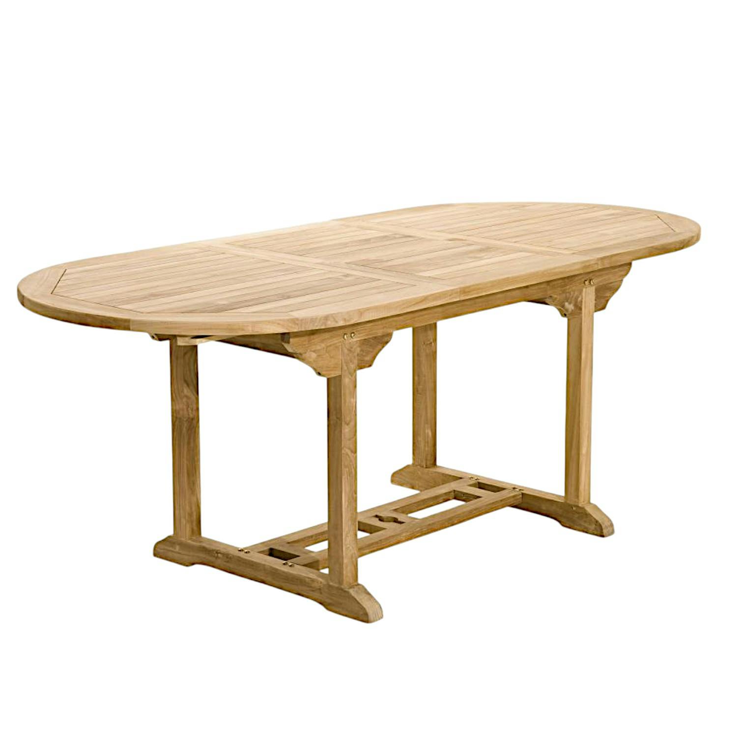 Table de jardin extensible ovale en bois de teck massif 120/180x90cm SUMMER 8 personnes, PIER IMPORT