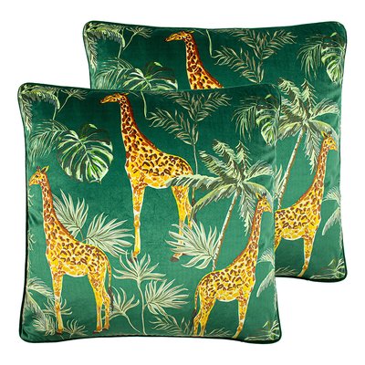 Giraffe Palm Twin Pack Polyester Filled Cushions SO'HOME