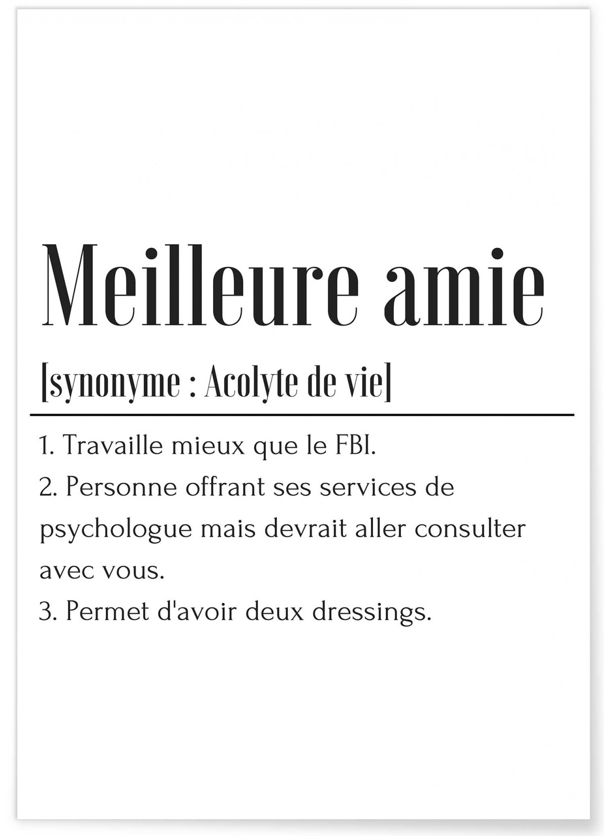 Affiche Définition Meilleure Amie, L'AFFICHERIE