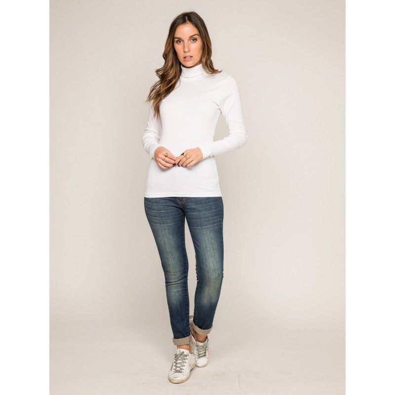 Sous pull col roulé coton femme hot sale