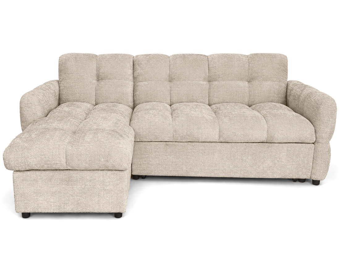 Canapé d'angle convertible velours texturé, OCTAVE, BEST MOBILIER