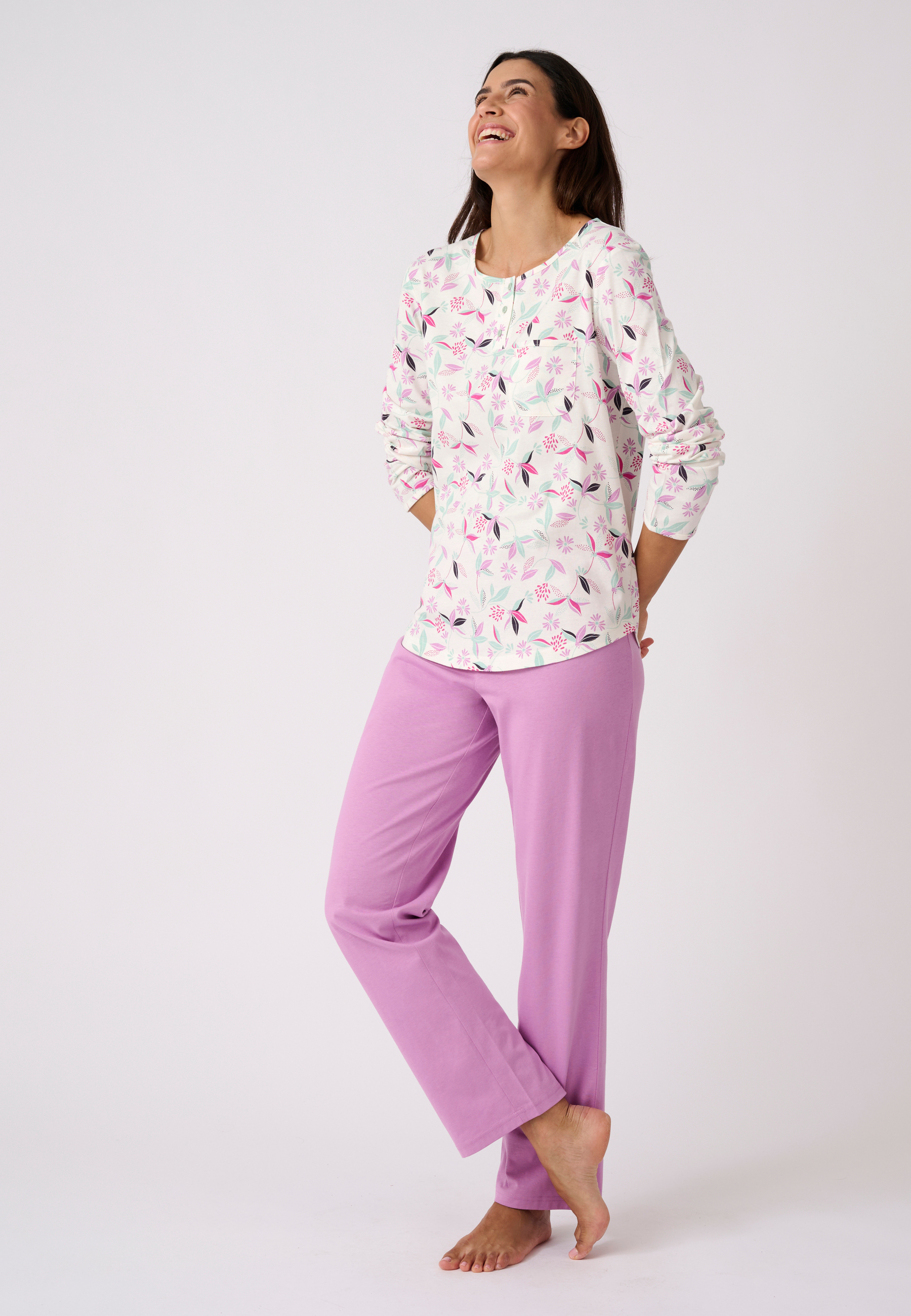 Pyjamas maille jersey pur coton peigné - Lot de 2, DAMART