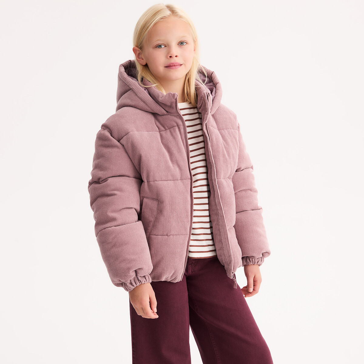 Corduroy Hooded Padded Jacket, LA REDOUTE COLLECTIONS