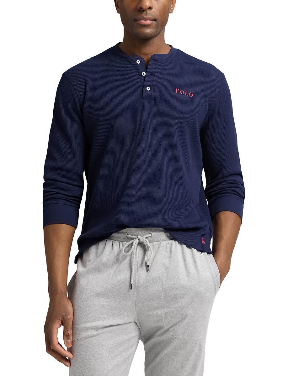 Haut de pyjama gaufré col tunisien, POLO RALPH LAUREN