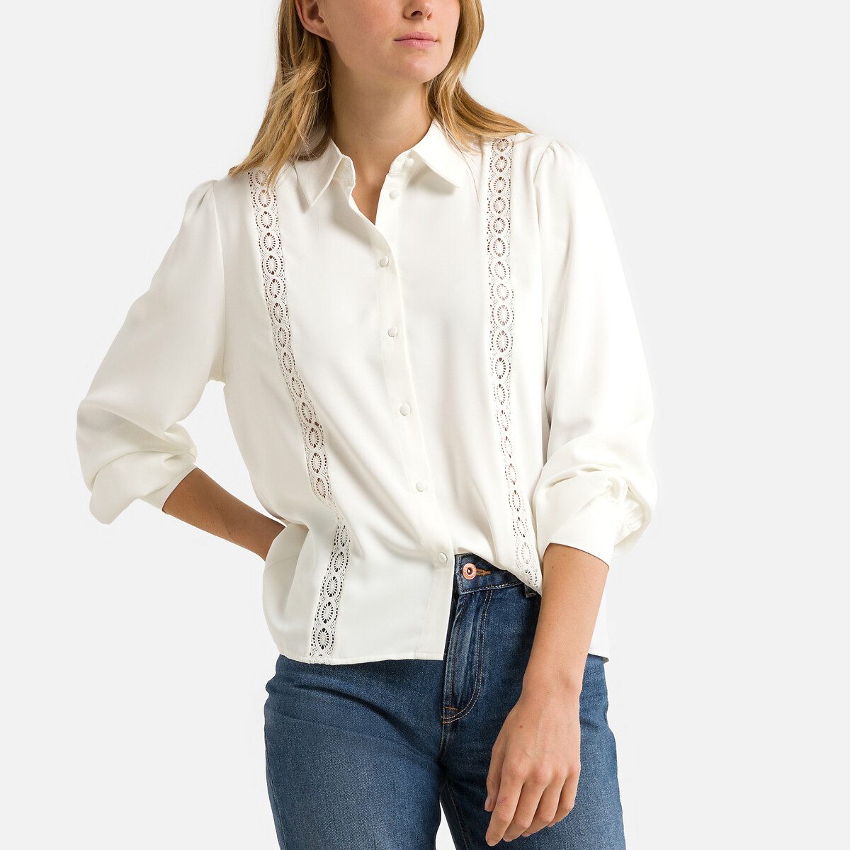 Long Sleeve Shirt with Lace Detail