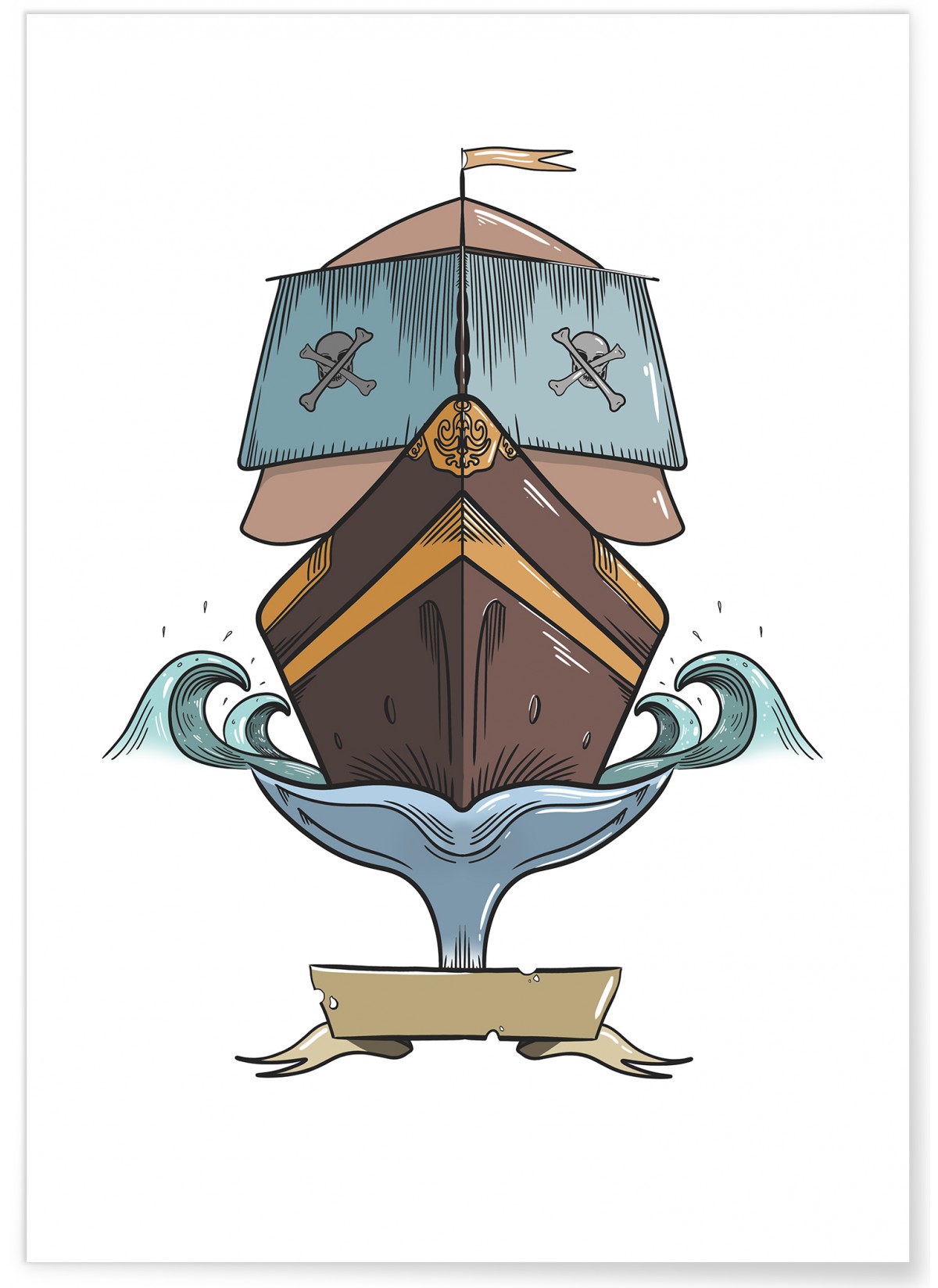 Affiche Enfant Bateau Pirate, L'AFFICHERIE