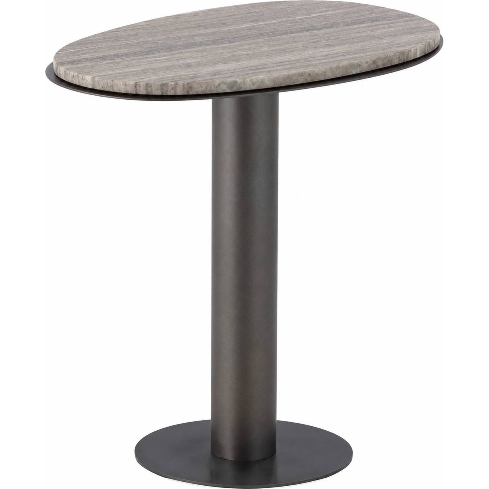 Table d'appoint en marbre et métal, RECOLLECTION