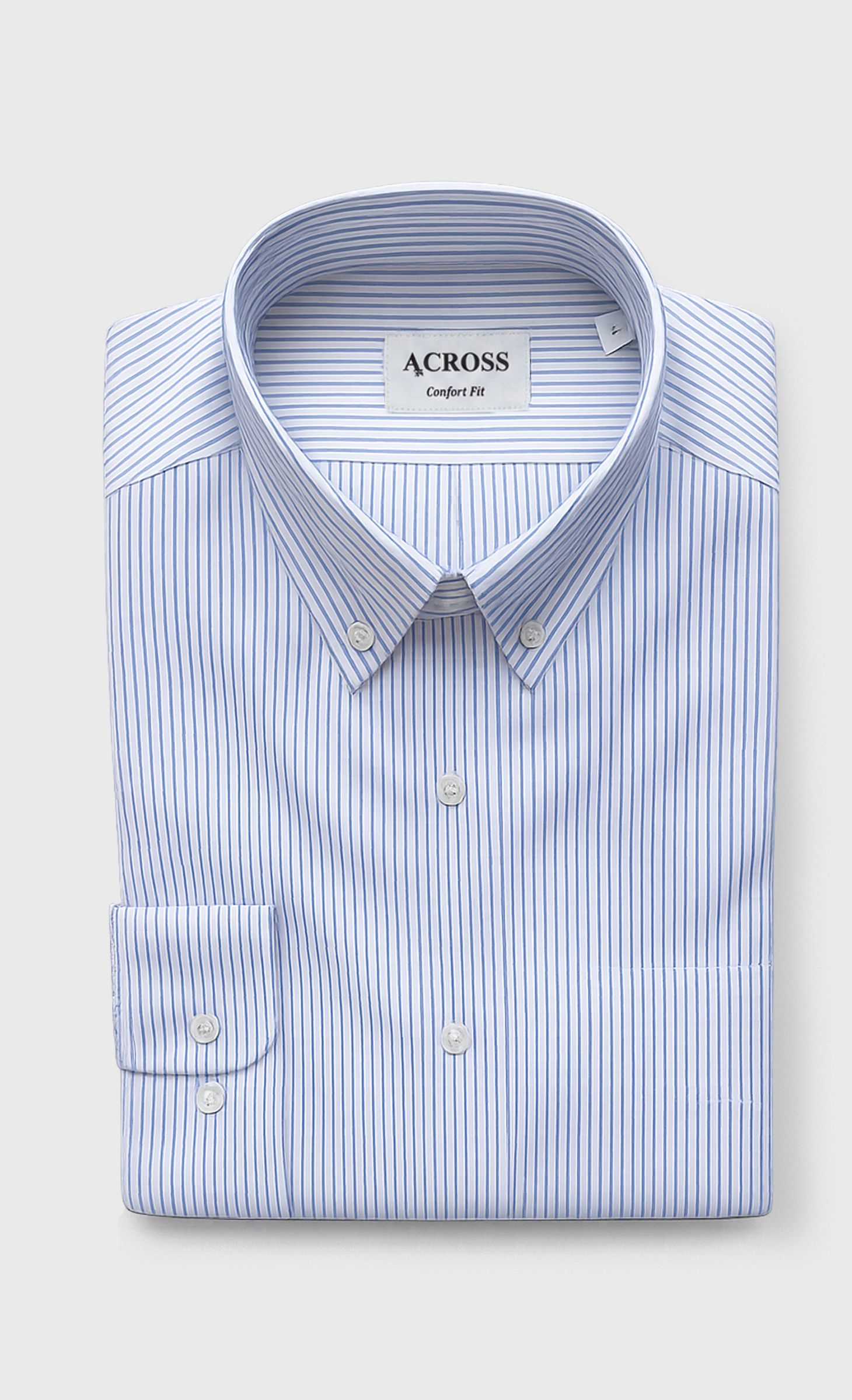 Chemise Confort fit à rayures texturées, ACROSS