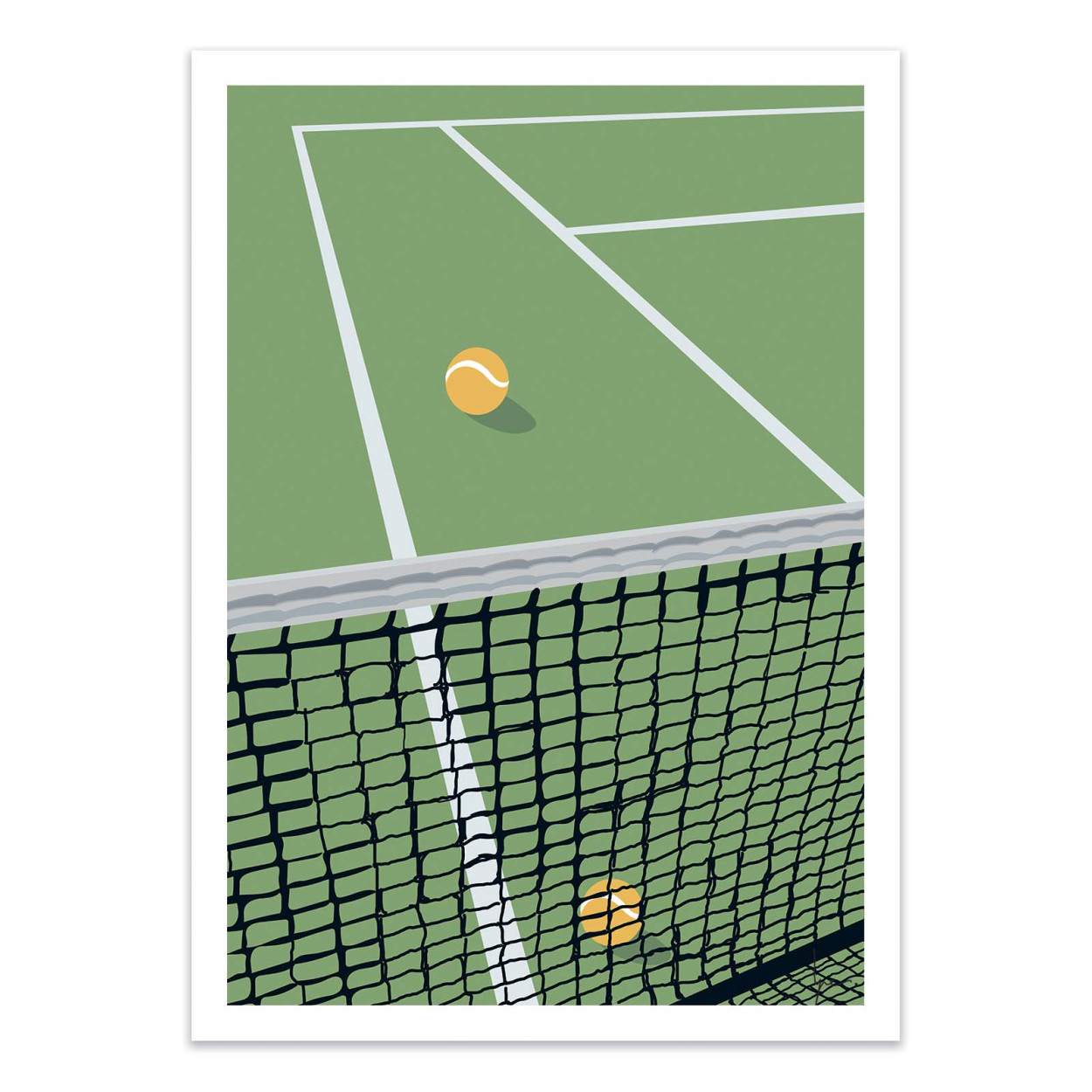Affiche d'art - Filet Tennis Green - LPX Illustration, WALL EDITIONS