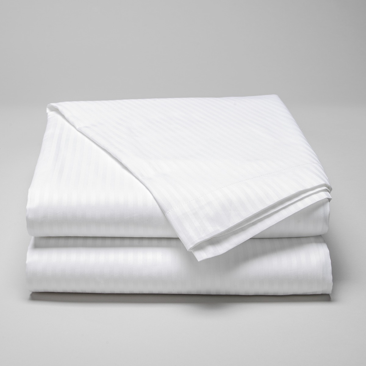 Drap plat satin de coton égyptien à bandes 120 fils  OSLO, COTTON & CO