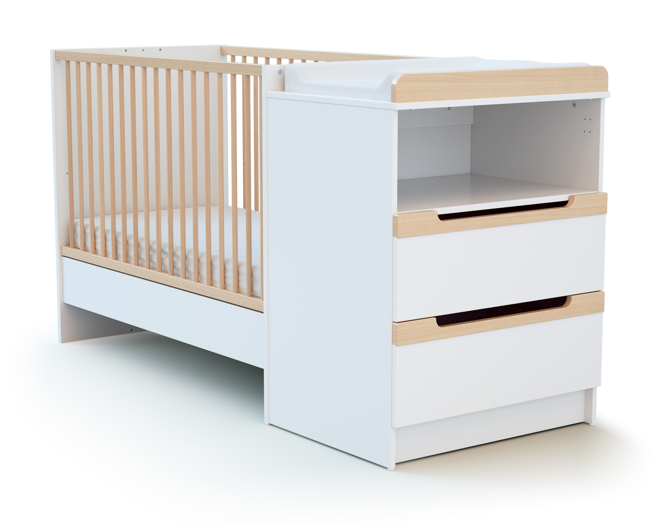 Combiné lit bébé évolutif en bois CARROUSEL, JURABABY