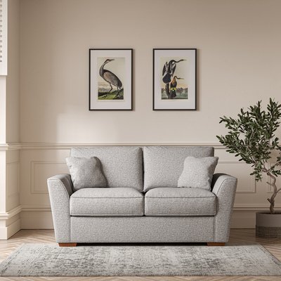 Florence Woven 2 Seater Sofa with Dark Brown Wood Legs SO'HOME