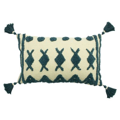 Global Cotton Tufted Tasselled Filled Cushion 30x50cm SO'HOME