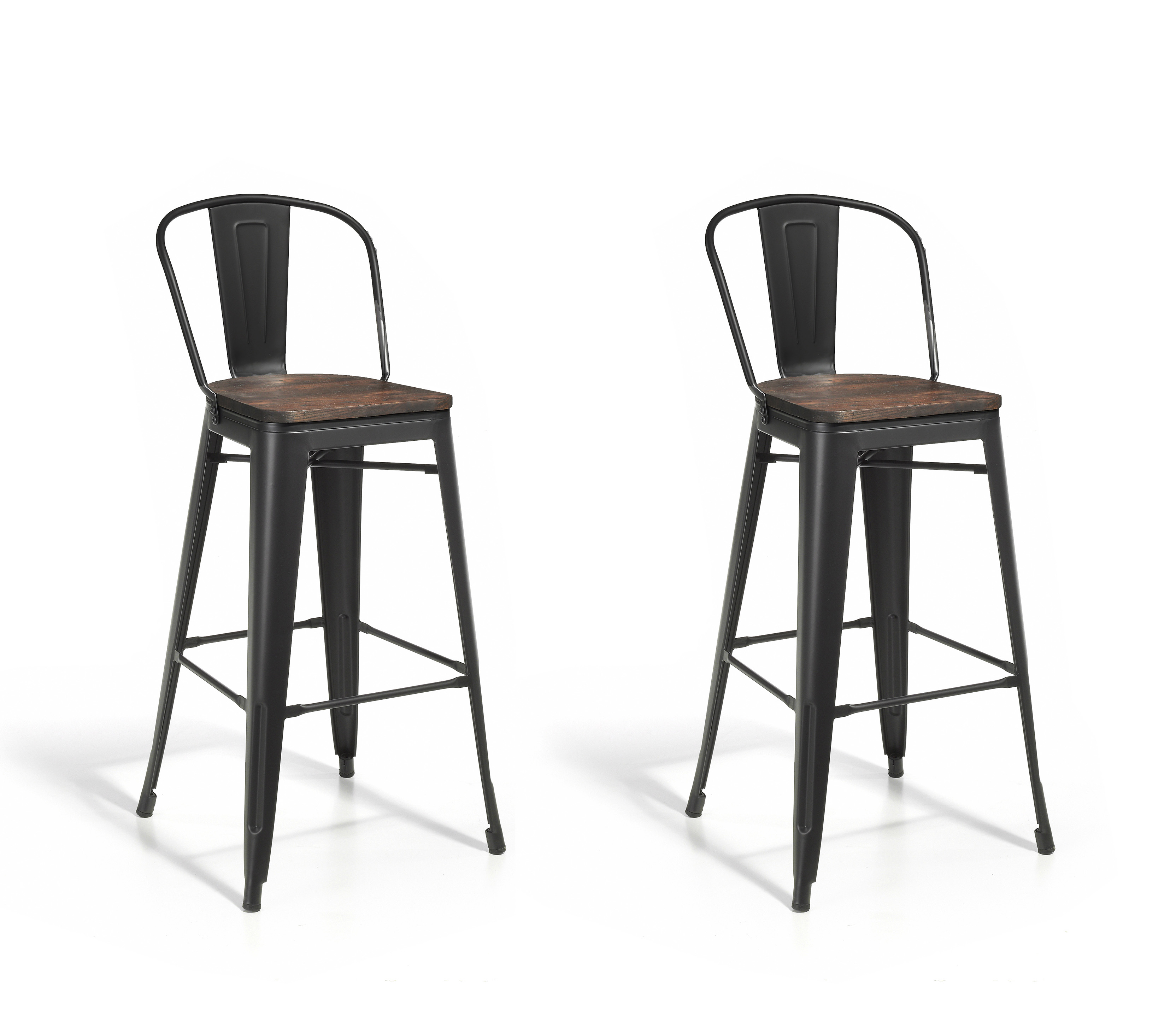 Lot de 2 tabourets de bar hauts, MEET, HISPANOHOGAR