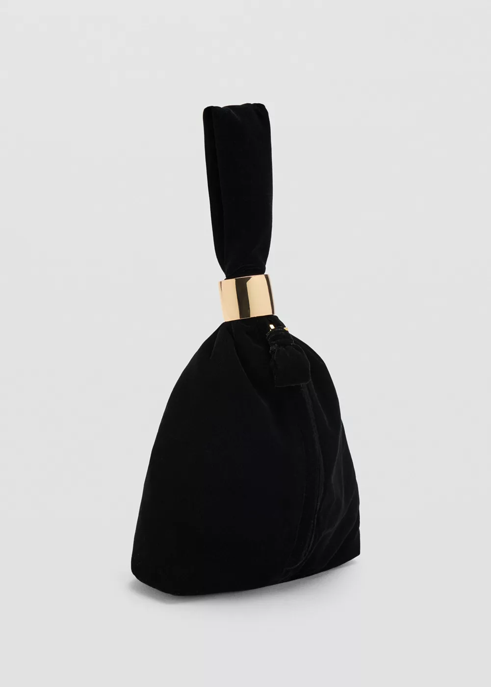 Sac à main velours détail métallique, MANGO