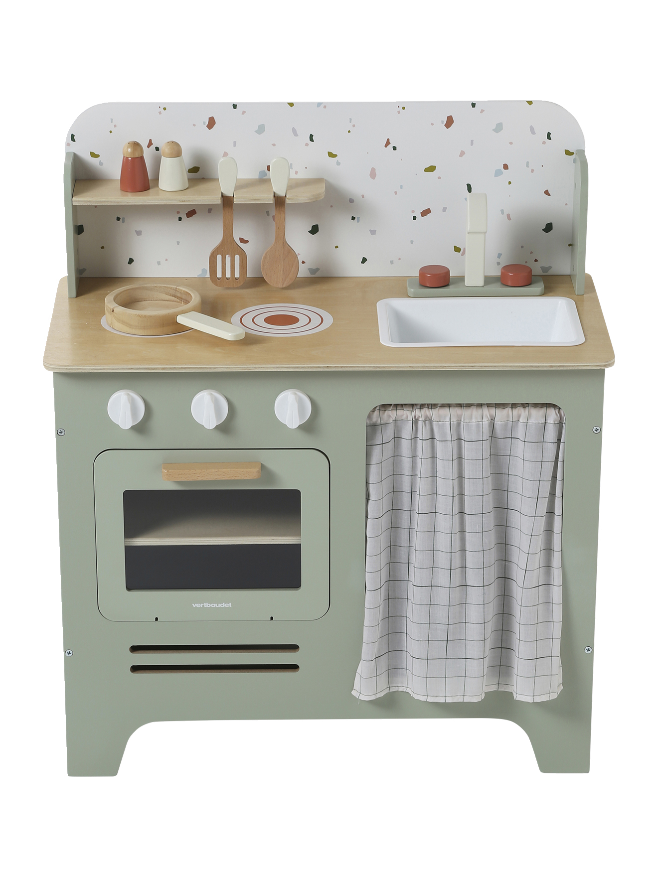 Cuisine en bois FSC® avec accessoires, VERTBAUDET