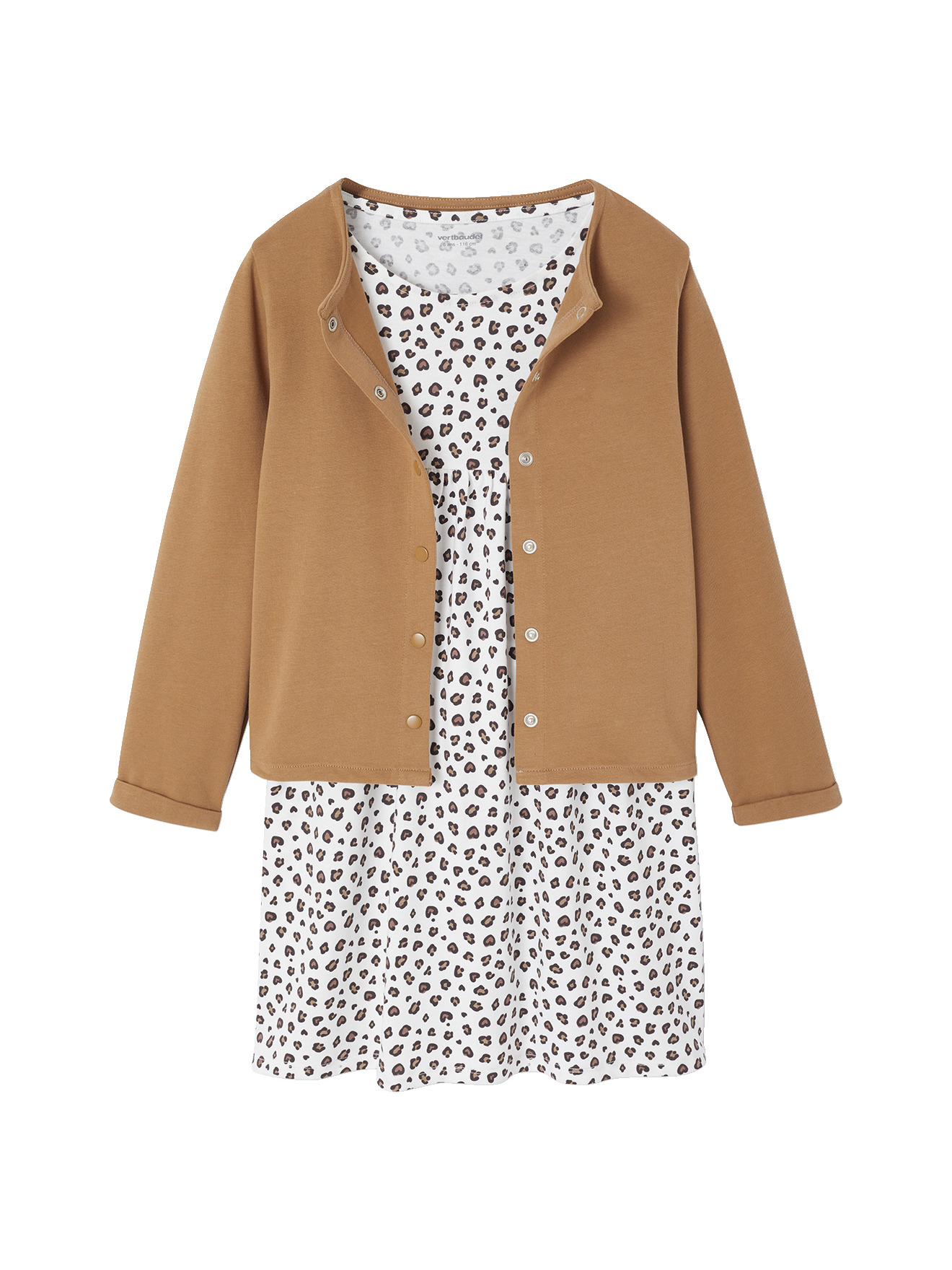 Ensemble cardigan et robe imprimée fleurs, VERTBAUDET