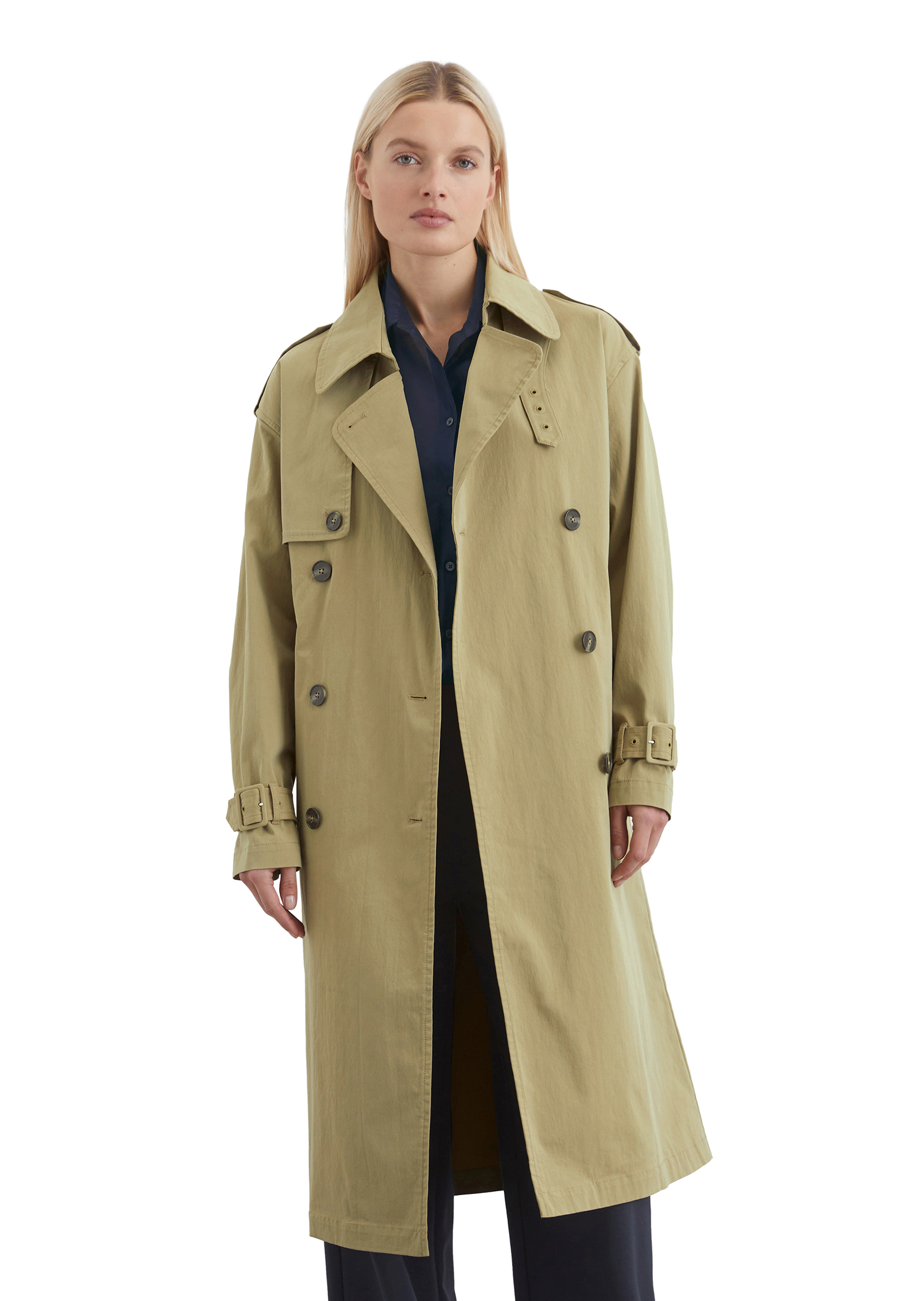 Trench-coat régulier en sergé compact, MARC O'POLO