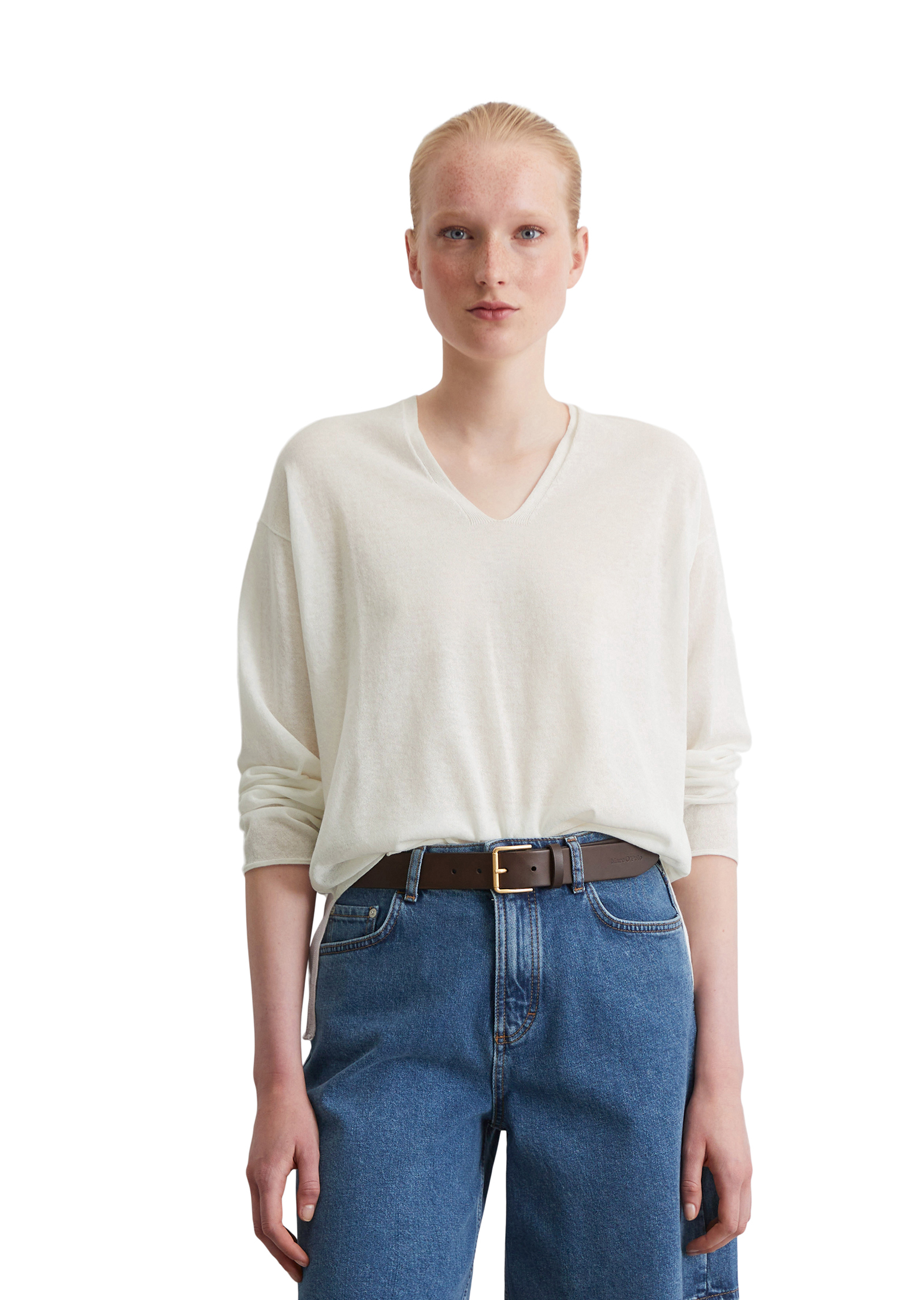 Pull en maille fine loose en mélange de coton organique, MARC O'POLO