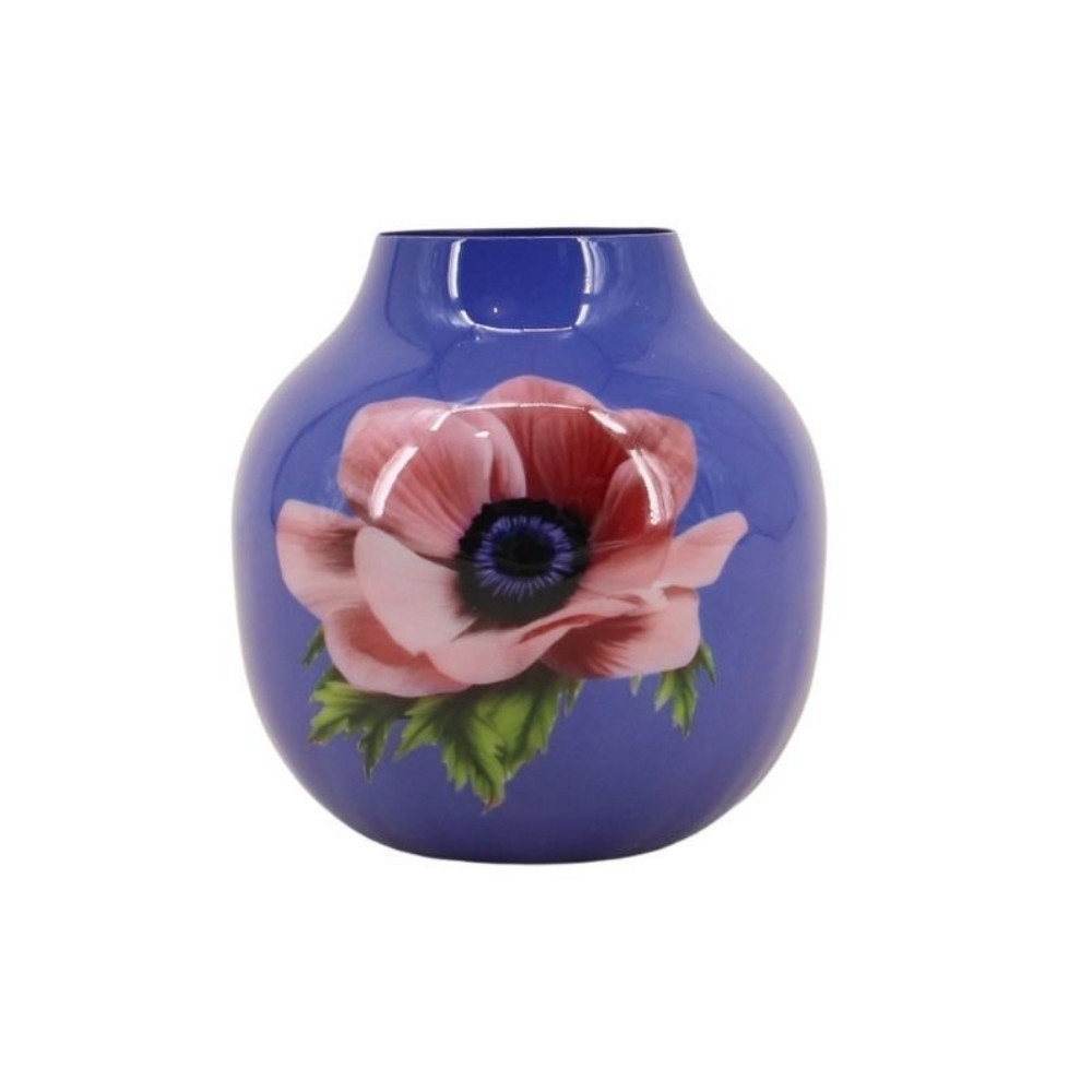 Vase en métal laqué fleuri, H12cm, HASHTAG DECO