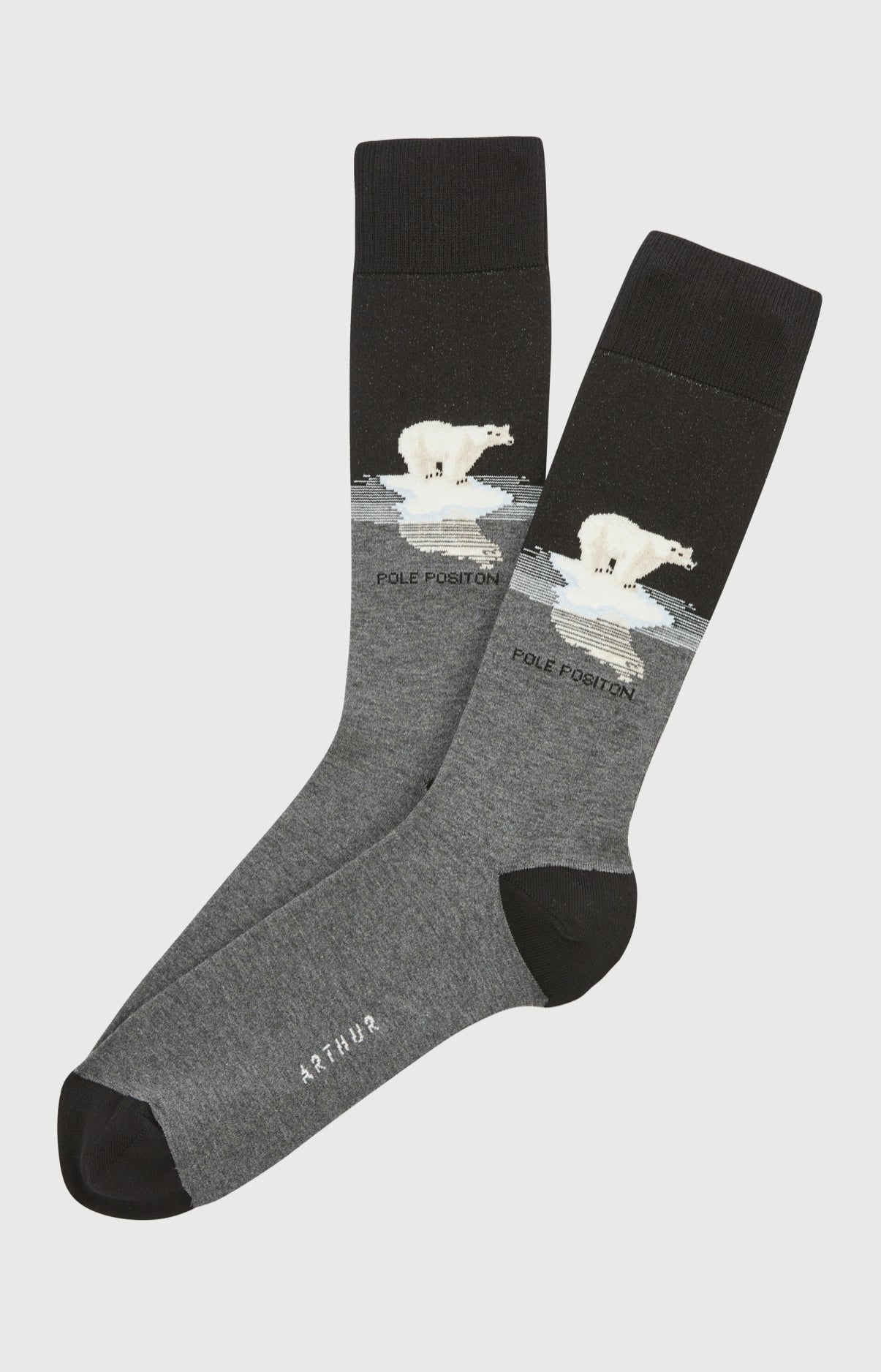 Chaussettes en coton imprimé Pôle position Gris, ARTHUR