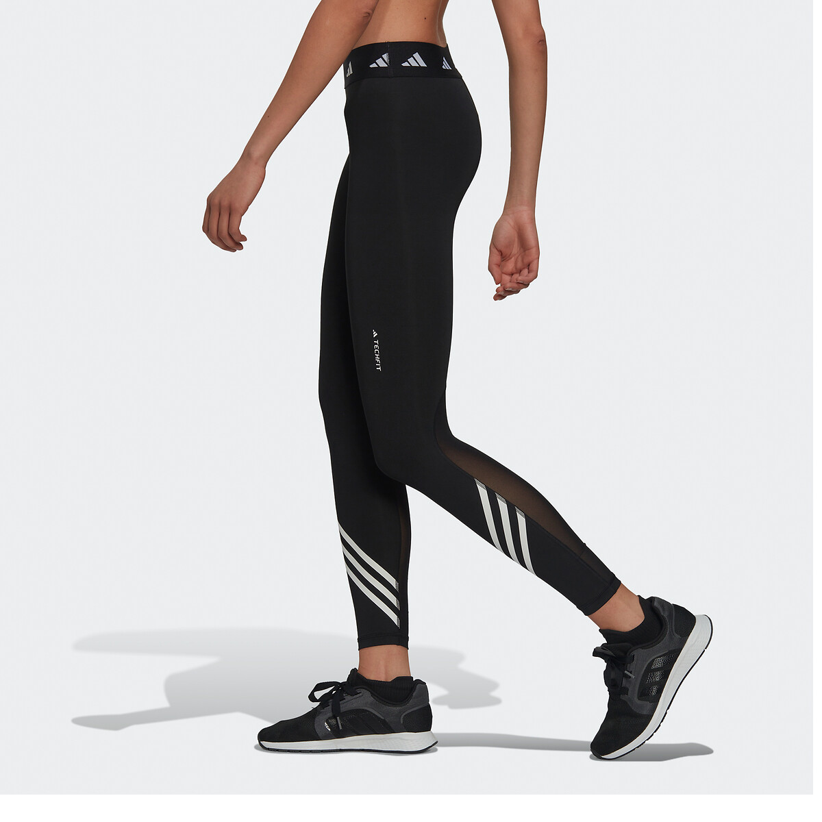 Techfit 3 stripes gym leggings, black, Adidas Performance | La Redoute